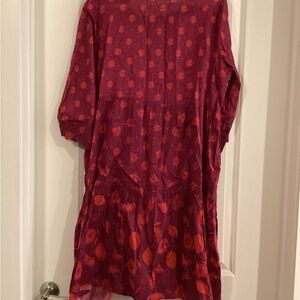 Dark Red and Orange Patterned Dress